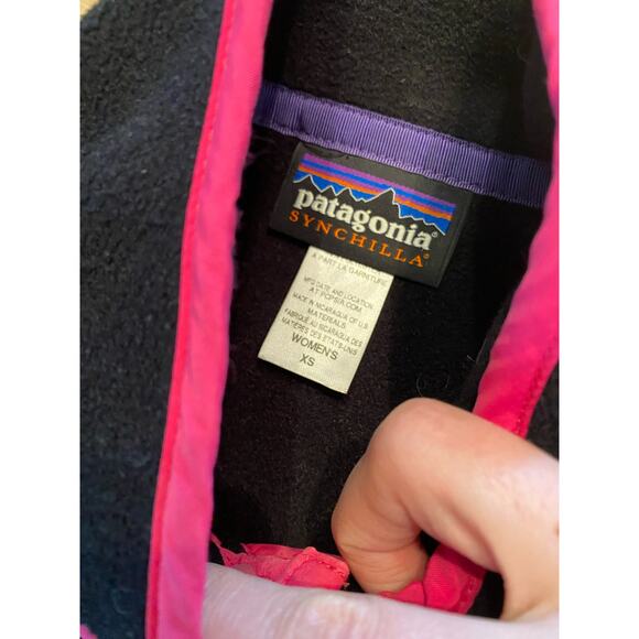 Patagonia Women's Synchilla Snap T Jacket XS  Black Fleece Pullover - Picture 3 of 6